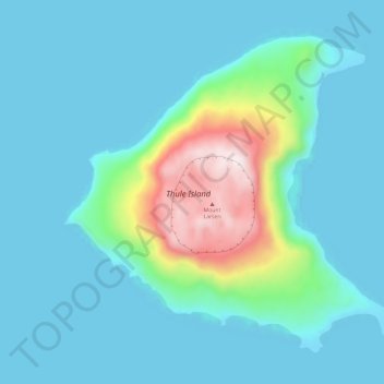 Thule Island topographic map elevation terrain