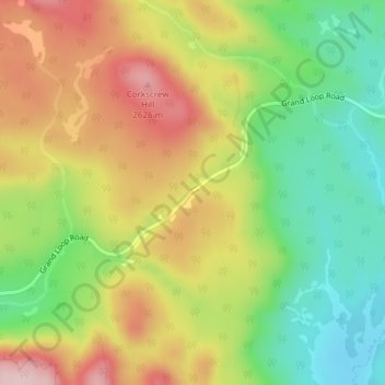Isa Lake topographic map, elevation, terrain
