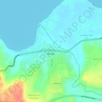 Balige topographic map, elevation, terrain