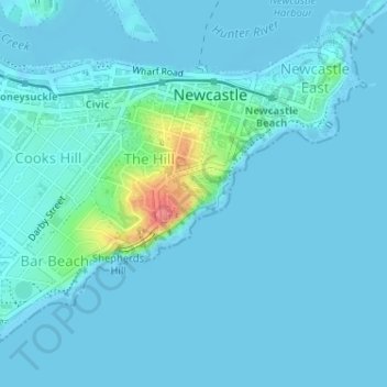 King Edward Park topographic map, elevation, terrain