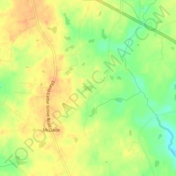 Lake Michie topographic map, elevation, terrain