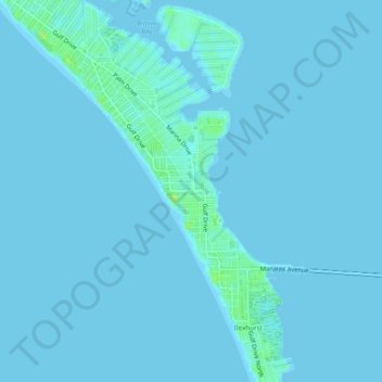 Holmes Beach topographic map, elevation, terrain