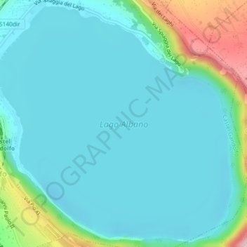 Lake Albano topographic map, elevation, terrain