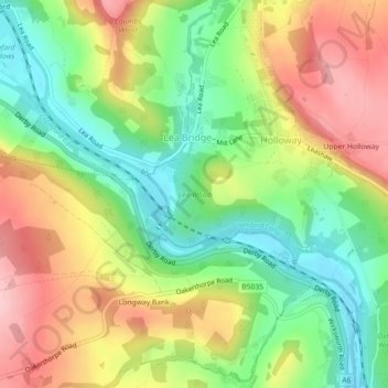 Lea Wood topographic map, elevation, terrain
