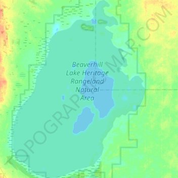 Beaverhill Lake topographic map, elevation, terrain