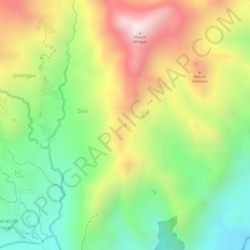 Danao Lake topographic map, elevation, terrain