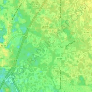 Wesley Chapel topographic map, elevation, terrain