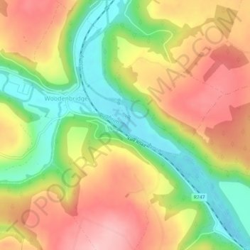 Aughrim topographic map, elevation, terrain