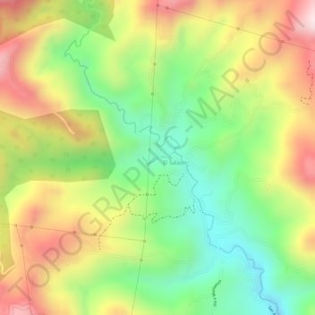 Quebrada Larga topographic map, elevation, terrain