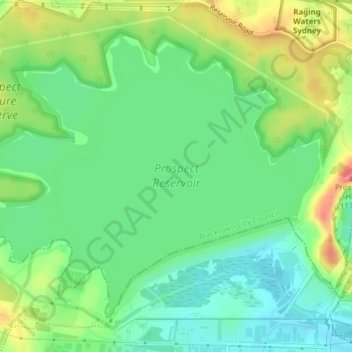 Prospect Reservoir topographic map, elevation, terrain