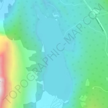 Peyto Lake topographic map, elevation, terrain