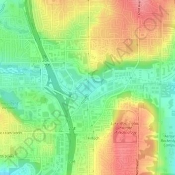 Totem Lake topographic map, elevation, terrain