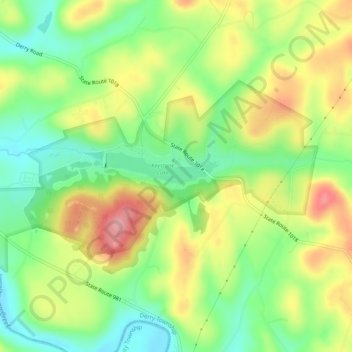 Keystone State Park topographic map, elevation, terrain