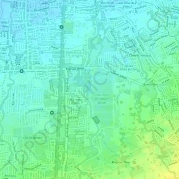 Imus River topographic map, elevation, terrain