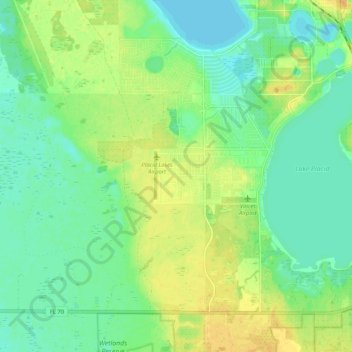 Placid Lakes topographic map, elevation, terrain