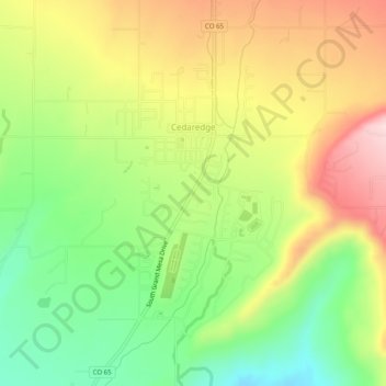 Cedaredge topographic map, elevation, terrain