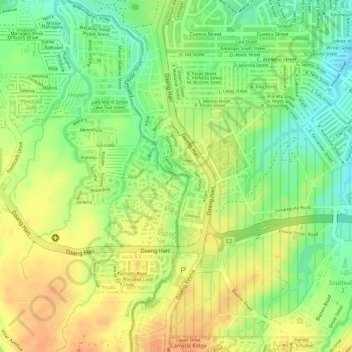 Zapote River topographic map, elevation, terrain
