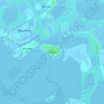 Burano topographic map, elevation, terrain