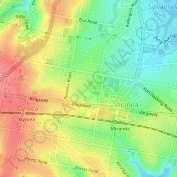 Miranda Park topographic map, elevation, terrain