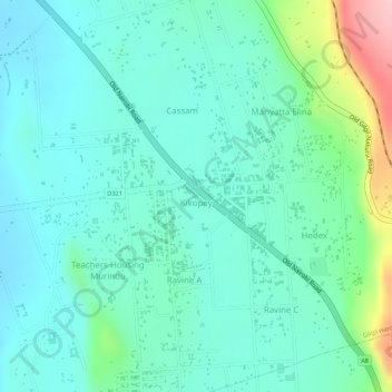 Kikopey topographic map, elevation, terrain