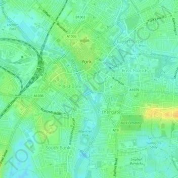 Tower Gardens, St George's Field topographic map, elevation, terrain