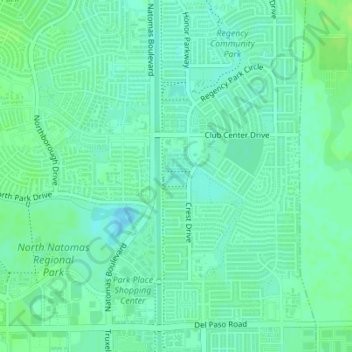 Detention Pond topographic map, elevation, terrain