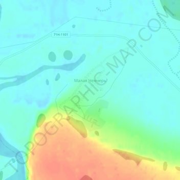 Малая Ченчерь topographic map, elevation, terrain