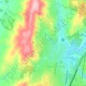 Derry Hill Reserve topographic map, elevation, terrain