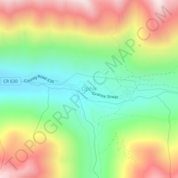 Ophir topographic map, elevation, terrain