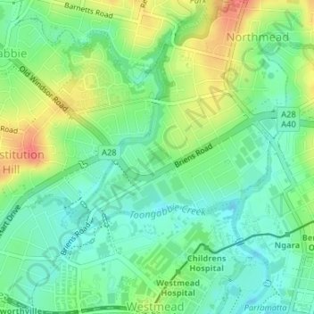 Arthur Phillip Park topographic map, elevation, terrain