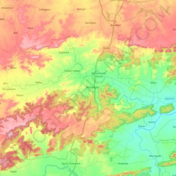 Bijna topographic map, elevation, terrain