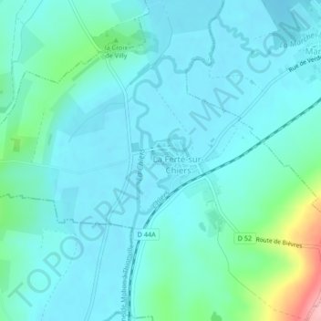 Chiers topographic map, elevation, terrain