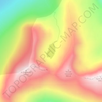 Loch Toll an Lochain topographic map, elevation, terrain