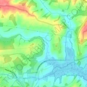 Ring Wood topographic map, elevation, terrain