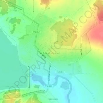 Байрамгулово topographic map, elevation, terrain
