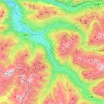 Montafon topographic map, elevation, terrain