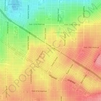 Slocan Park topographic map, elevation, terrain