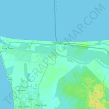 Baram River topographic map, elevation, terrain