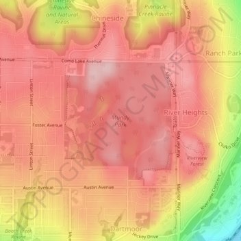 Mundy Park topographic map, elevation, terrain