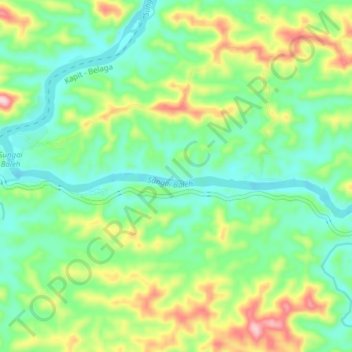 Baleh River topographic map, elevation, terrain