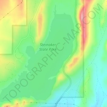 Steinaker Reservoir topographic map, elevation, terrain