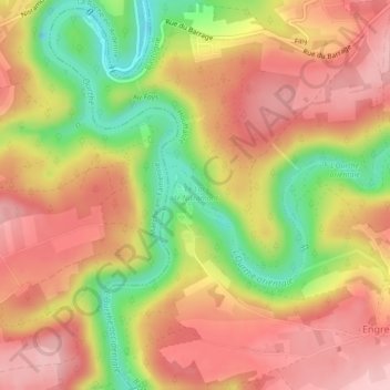 Le Lac de Nisramont topographic map, elevation, terrain