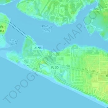 Lake Powell Park topographic map, elevation, terrain