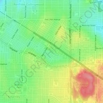 Gaston Park topographic map, elevation, terrain