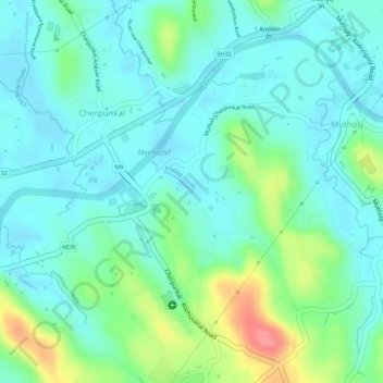 Cherppungal Kulam Cheripurathu Padasekaram Karikombu topographic map, elevation, terrain