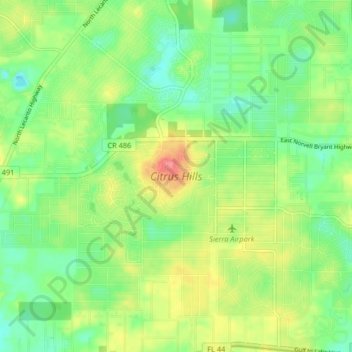 Citrus Hills topographic map, elevation, terrain