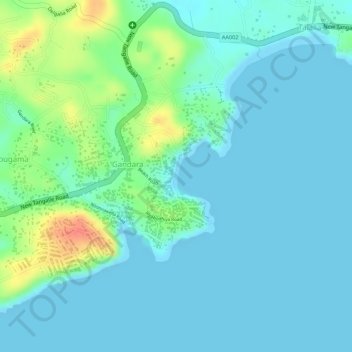 Gandara Wella topographic map, elevation, terrain