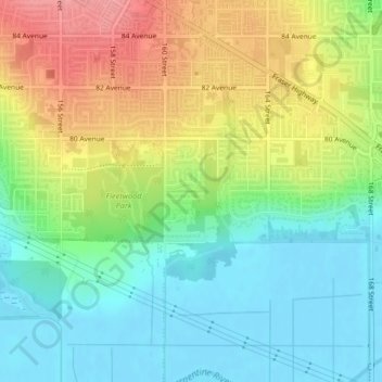 Cottonwood Park topographic map, elevation, terrain