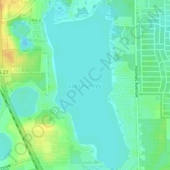 Lake Huntley topographic map, elevation, terrain