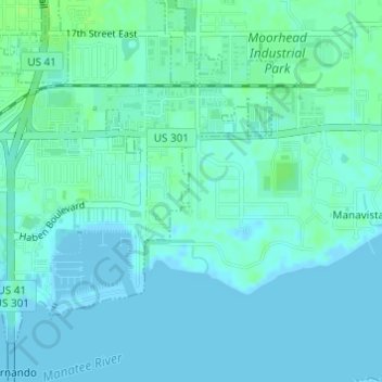 Ellenton topographic map, elevation, terrain